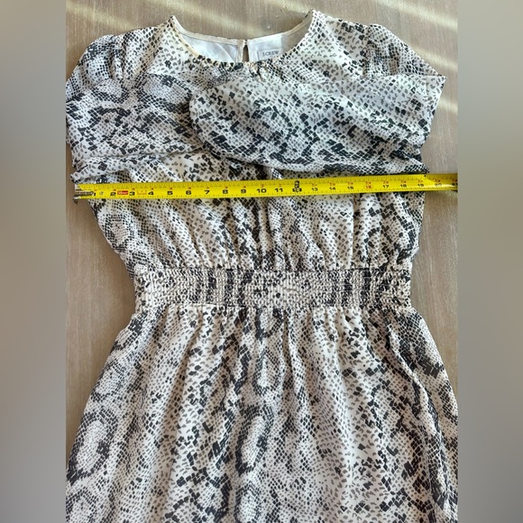 J CREW Animal-print smocked-waist dress with sheer sleeves - Medium - Picture 9 of 10